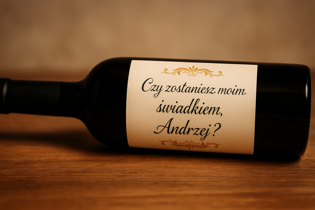 etykieta na butelce - personalizowane zaproszenia
