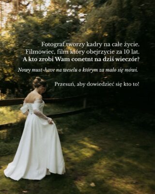 Coraz więcej par dodaje do swojego dnia jeszcze jedną osobę: wedding content creatora. 🫶🏼

Fotograf, filmowiec i WCC - trzy r&oacute;żne osoby, trzy r&oacute;żne zadania, zero konfliktu. Każdy robi swoje i razem dają Wam komplet.

Edit: wzięliśmy sobie do serca Wasze komentarze i poprawiliśmy treść. Macie rację,  nie chcieliśmy umniejszać pracy fotograf&oacute;w, czy filmowc&oacute;w, bo to nie o to chodziło. Każdy robi swoją robotę i każda jest ważna 🤍

#cicha23 #weddingcontentcreator #wesele #weselewarszawa #wcc